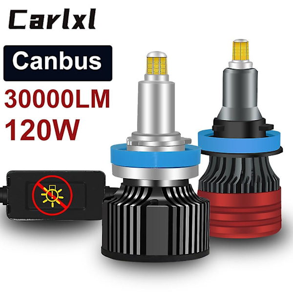 Carlxl H1 H7 Led 360 H4 20000lm Hb3 Hb4 9012 Hir2 Led H11 H8 9006 9005 Bilstrålkastare Glödlampa Auto Dimljus Turbo Mini Lampa-Xin 360 3D Lighting9012 6 Sides 20000LM