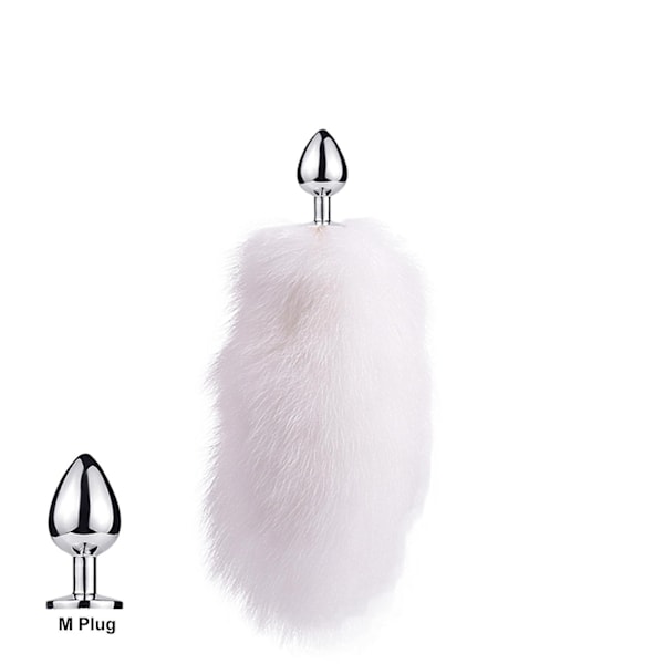 Haleplugg Foxehale Katte Små Rekvisitter Ekte Hår Liten Hale Avtakbar Hund Lek Sp-Xin Pure White Fox M