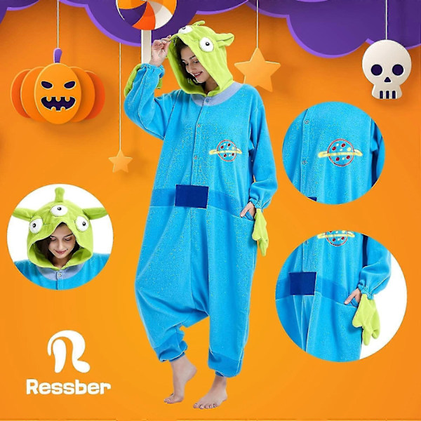 Vuxen Onesie Pyjamas Djur Onesie Halloween Kostym Julpyjamas Onesie-Xin Aliens Large