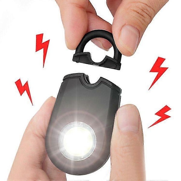 Populär anti-varg alarm LED-lampa, anti-varg nödanordning för kvinnor, personligt larm för utomhusbergsklättring - xindaren black