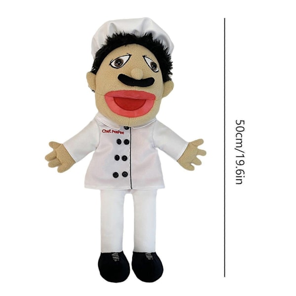 Jeffy Handdocka Tecknad Mjuk Plyschleksak, Cosplay Docka Handdocka Spel för Barn Present-xindaren Chef 50cm
