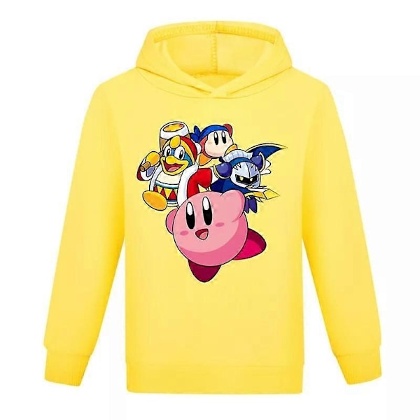 Ny Kirby Pojkar Flickor Casual Hoodie Barn Långärmad Tröja med huva Toppar Present-xindaren Yellow 13-14Years