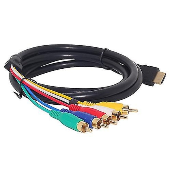 ft. HDMI-kompatibel han til 5-RCA RGB Audio Video Av Komponent Adapter Kabel Guldbelagt-Xin