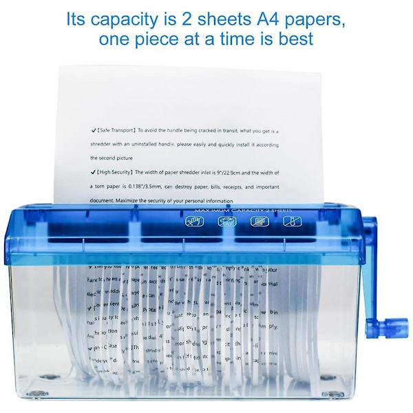 Standard A4 manuell papirshredder bærbar papir manuell shredder manuell manuell shredder dokument papir skjæring Too-Xin