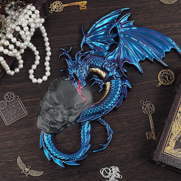 3D Stor Drage Silikoneforme Flyvende Drage Resin Forme Dyr Epoxy Forme Krystal Statue Fremstilling Forme til DIY Kæmpende Drager Væg-xindaren skull with dragon