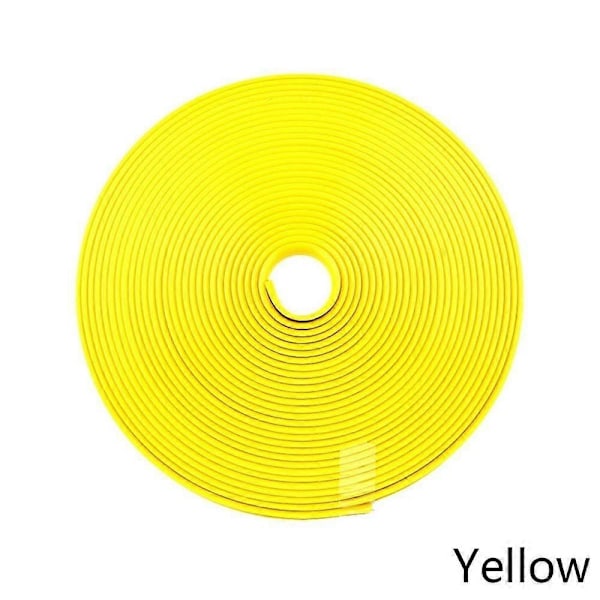 8M/Rulle Bilhjul Nav Däck Skyddsring Anti-kollisionsremsa Gummi Formning Trim Däckskydd Linje-xindaren yellow