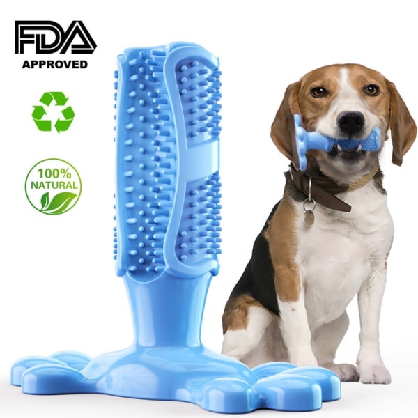 Hundtuggummileksaker Hundtandborste Tandrengöring Toy Dog Tandborstar Blue-Xin Blå Large