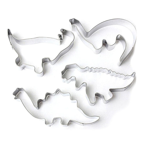Keksformar - Dinosaurier 4-pack-Xin silver
