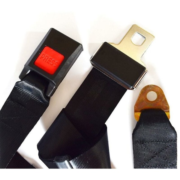 2-pack universal justerbara säkerhetsbälten, 1,2 m tvåpunktsbälten, svart-Xin