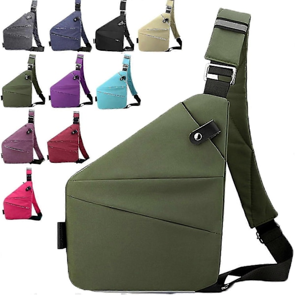 Dame Anti-Tyveri Rejsetaske, Anti-Tyveri Taske, Dame Anti-Tyveri Messenger Taske, Anti-Tyveri Rejsetaske - Xin Green Right Shoulder