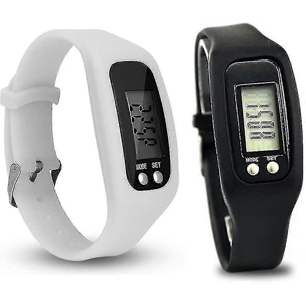 Skrittellerklokke med LCD-skjerm, enkel betjening, aktivitetsmåler for gåing, enkel skrittellerklokke for gåing - Xin Black