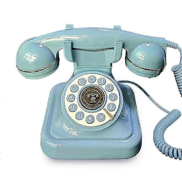 Audio Gæstebog Telefon Retro Drejestil Antik Audio Gæstebog Telefon Besked Stemmeoptager Vintage Telefon-Xin Blue
