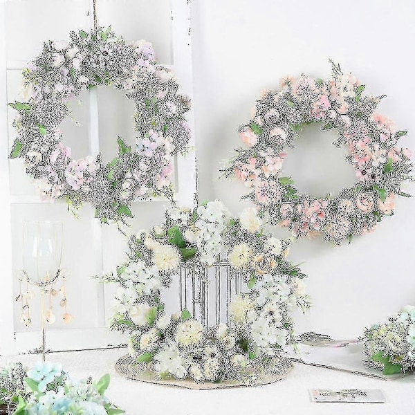 Kunstig Peon Blomsterkrans - Dørkrans 40cm Falsk Peon Vårkrans Kompatibel Inngangsdør, Vegg, Bryllup, Hjemmeinnredning-o-xindaren green