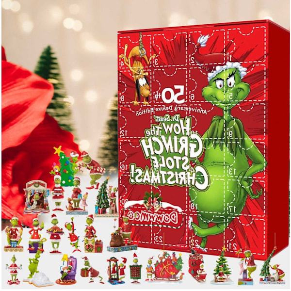 2024 Julekalender med 24 gaver, Grinch juleutklipp-Xin