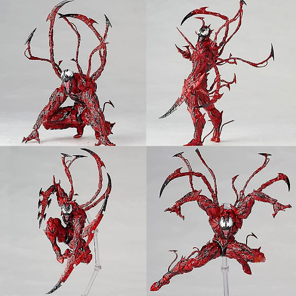 Venom Carnage actionfigur med fullt rörligt huvud, leksaksfigur, samlarmodell av Carnage med utbytbara tillbehör för fans - Xin
