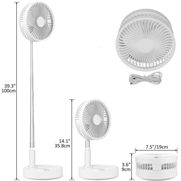 Bärbar fläkt/Golvfläkt/Bordsfläkt - Luftkylare-Xin white