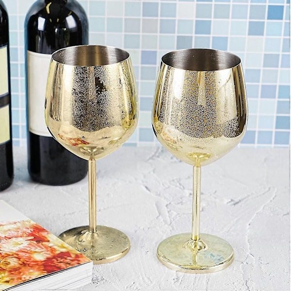 500ml Stora Vinglas i Rostfritt Stål Okrossbara Metalldryckeskoppar Bägare - Xin silver