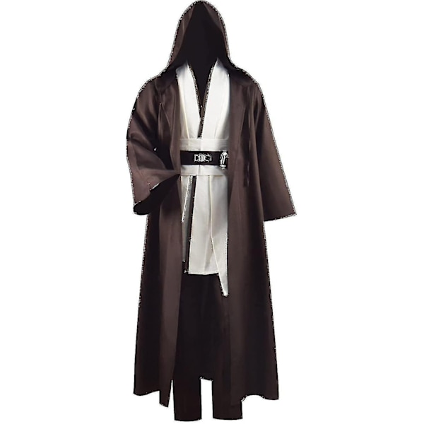 Voksen Tunika Kostyme for Jedi Antrekk Skywalker Halloween Cosplay Kostyme Hettekåpe Kappe Fullt Sett Uniform Tre Versjoner-Xin White X-Large