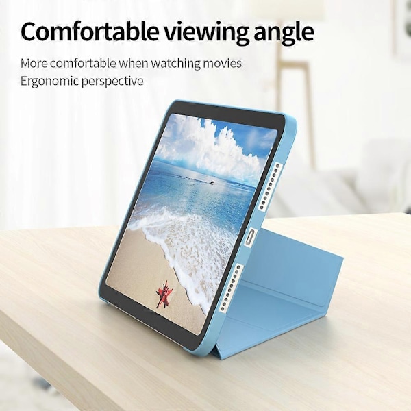 Magnetisk Absorption Origami Smart TPU + PU Læder Tablet Cover til iPad mini (2021)-Xin Dark Blue