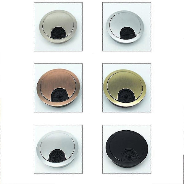 Skrivbords Kabelhålsskydd - Datororganisator Grommet för Skrivbords Kabelhantering - Xin Pearl Chrome 53mm