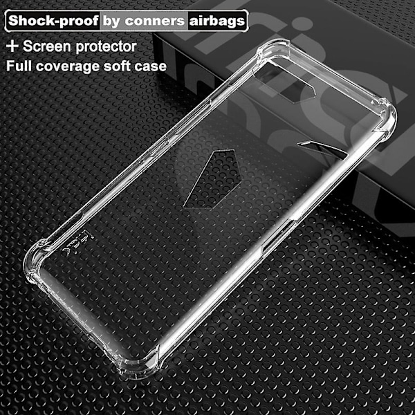 IMAK til ASUS ROG Phone II ZS660KL TPU beskyttelsesetui + eksplosionssikker skærmfilm - Xin Transparent Style C Asus ROG Phone II ZS66