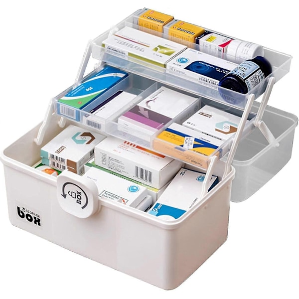 Medicine Box Organizer Storage,family First Aid Box - Family First Aid Box with Handle, Medicine Box Organizer for Home and Office-Xin