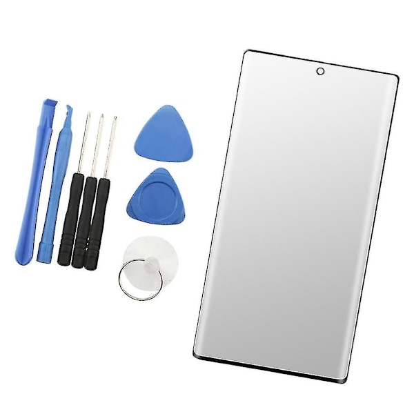 Uusi korvaava LCD-näytön etulasi, yhteensopiva Samsung Galaxy Note 10 Plus Black-xindarenin kanssa