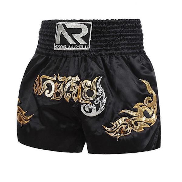 Bokseshorts for menn - Anti-friksjon Muay Thai Shorts - Xin Black XS