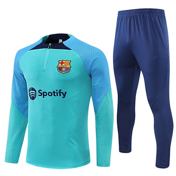 Sesong 2324 Barcelona Royal M Arsenal langarmet halvspor dress voksen fotball dress treningsdress langarmet dress blå 4-Xin blue-4 14