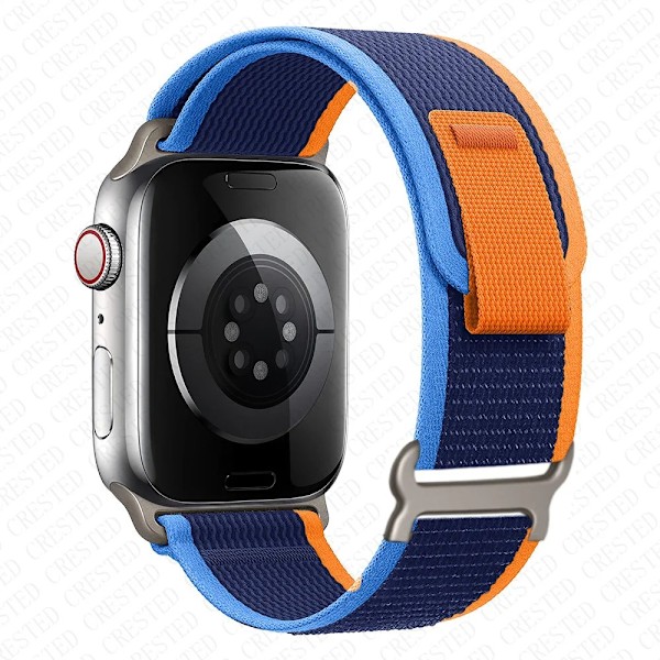 Trail Loop for Apple Watch Ultra 2 Rem 49mm 44mm 40mm 45mm 41mm 38mm 42mm 40 45mm Rem iWatch Series 8 9 7 6 5 3 Rem Lyseblå Oransje-Xin light blue orange 42 44 45 49mm