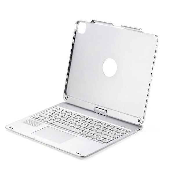Kompatibel med iPad Pro 12.9 tum 2022/2021/2020/2018 Tablet Bluetooth tangentbord med pekfunktion, bakgrundsbelysning och 360 graders rotation - xindaren Silver
