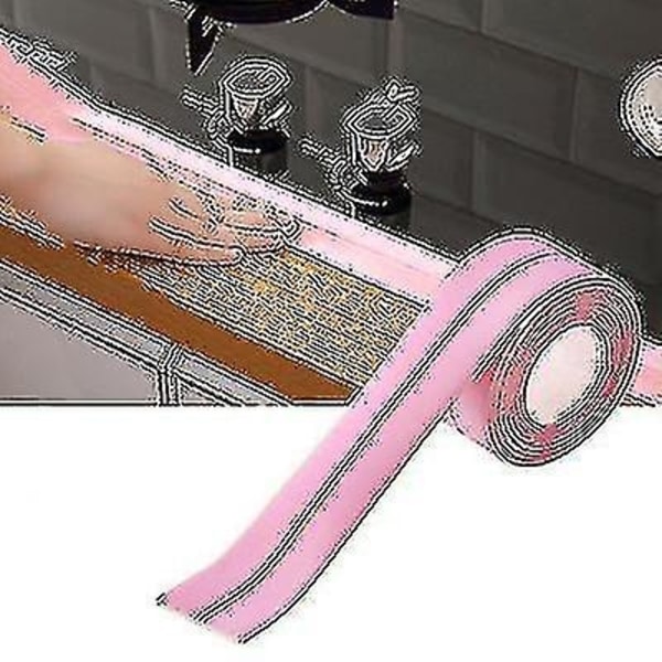 Vattentät Tätningstejp Självhäftande Mögelsäker Tätningslist Tapet Kök Golv Pvc-Xin Pink 2.2cm x 320cm