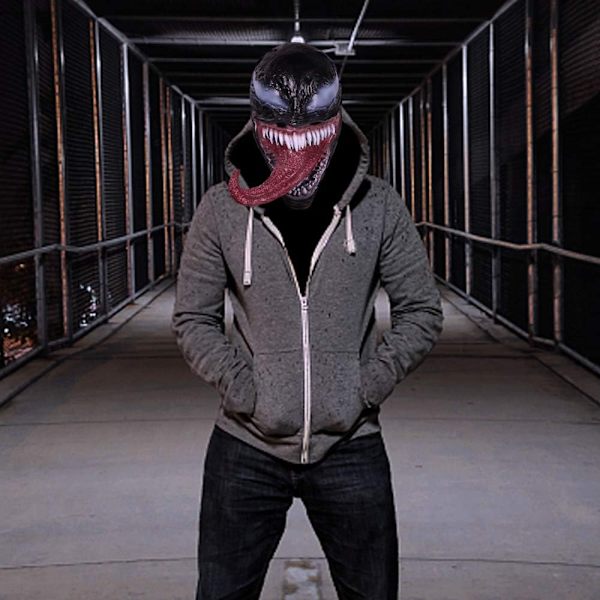 Venom Mask Latex Mask Cosplay Lång Tunga Cosplay Jul Film-Xin