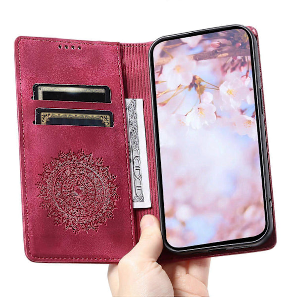 För Samsung Galaxy A55 5G Läderfodral Mandala Blomma Plånboksfodral - Xin Style B