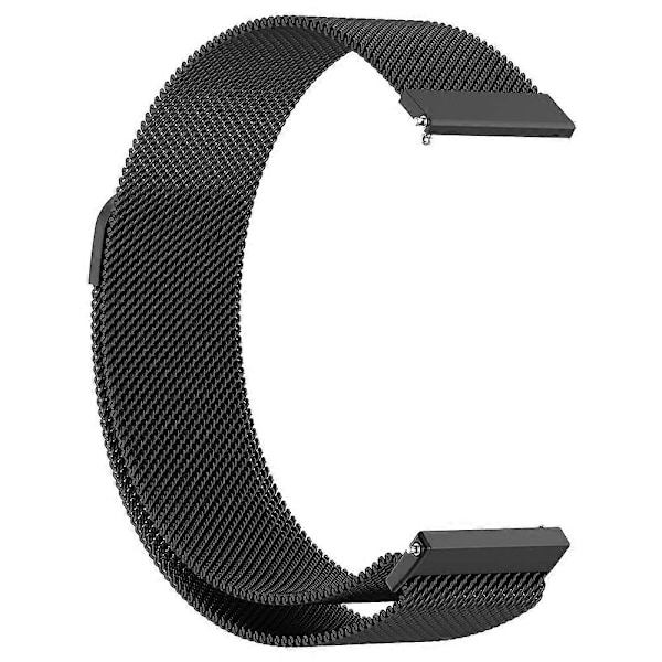 Til Garmin Vivoactive HR Magnetisk Rem Rustfrit Stål Milanese Armbånd, Sort - Xin
