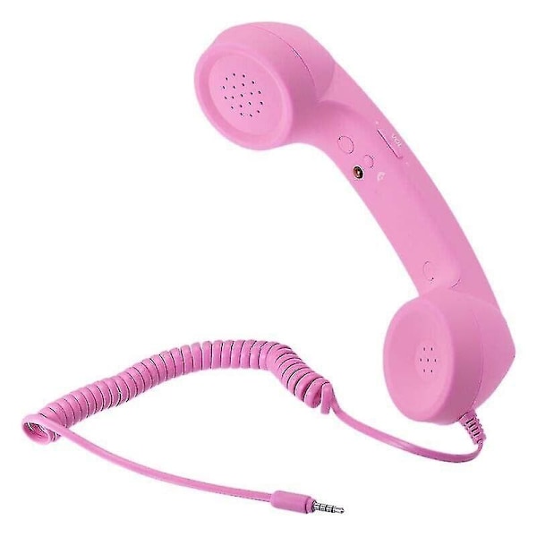 3,5 mm Universal Retro Telefonlurs Hörlurar Mikrofon för Mobiltelefoner - Xin Pink