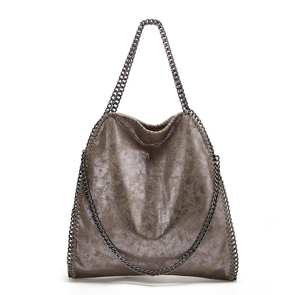 Dame skuldertaske kæde luksus håndtaske kæde blød taske crossbody taske dame håndtaske-Xin Silver Gray