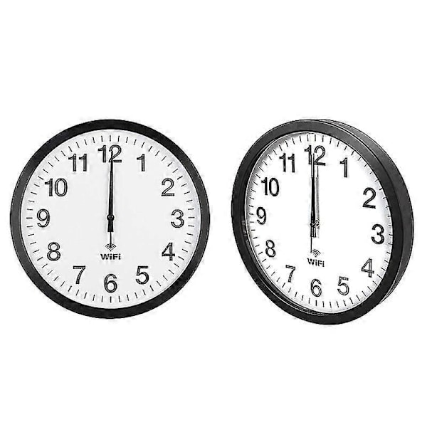 Automatisk Tidssynkronisering Wifi Veggklokke 12 Tommer-Xin Silver 12 Inch-1pcs