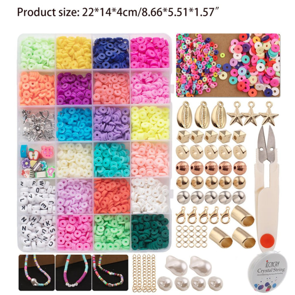 6mm Uigennemsigtige Perler i Tynde Skiver Farverige Polymer Ler Perler til Pony Store Hul Terning Kvadrat Løs Spacer Håndværk Gave-Xin