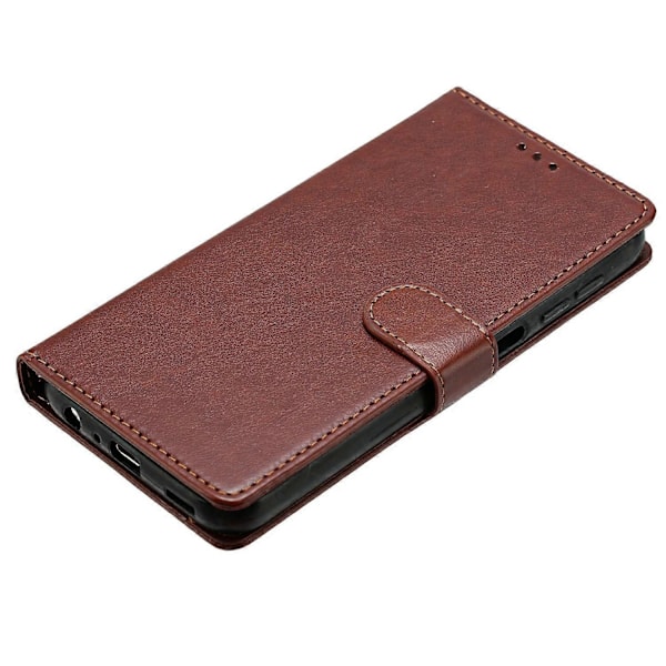 Kompatibel med iPhone 13 Läder Plånboksfodral Ställskydd med Praktisk Rem - xindaren Brown