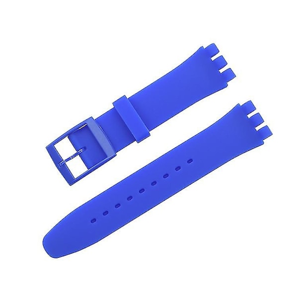Passer til Swatch jelly tre-øje klassisk 12/17/19/20MM tre-takket stjerne silikonerem - Xin Dark Blue 20mm