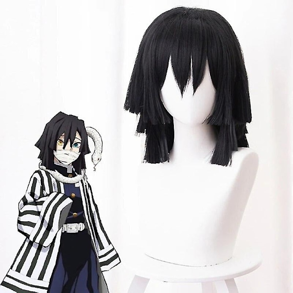 Anime Demon Slayer Iguro Obanai Kimetsu No Yaiba Tanjirou Hvid Slange Paryk Voksen Kimono Halloween Party Cosplay Kostumer-Xin Black L