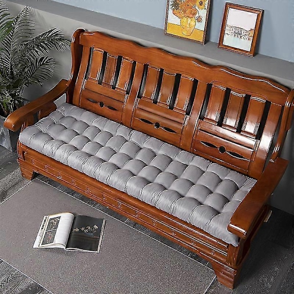 Fire årstider generel fortykket lang massivt træ sofahynde - Xin silver gray 53*170cm