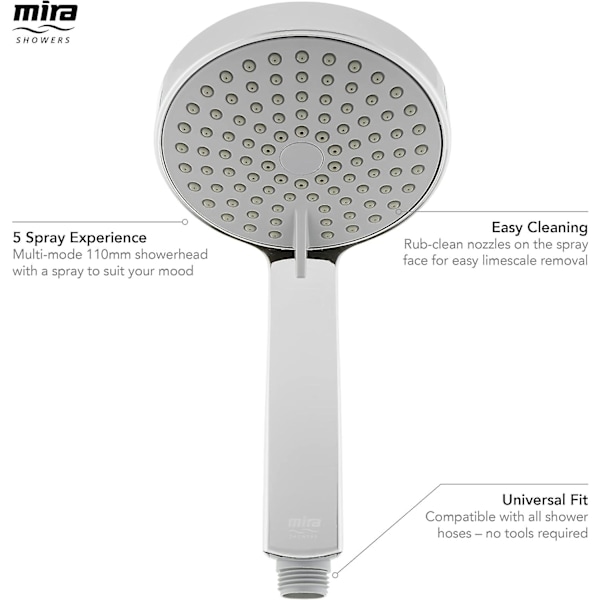 Mira Showers Citrus Dusjhode 5 Spray Dusjhode 110mm Krom-Xin