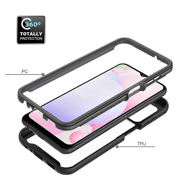Samsung Galaxy A13 4g Bumper Cover Indbygget Skærmbeskytter Fuld Kropsbeskyttelse Cover-Xin Blue