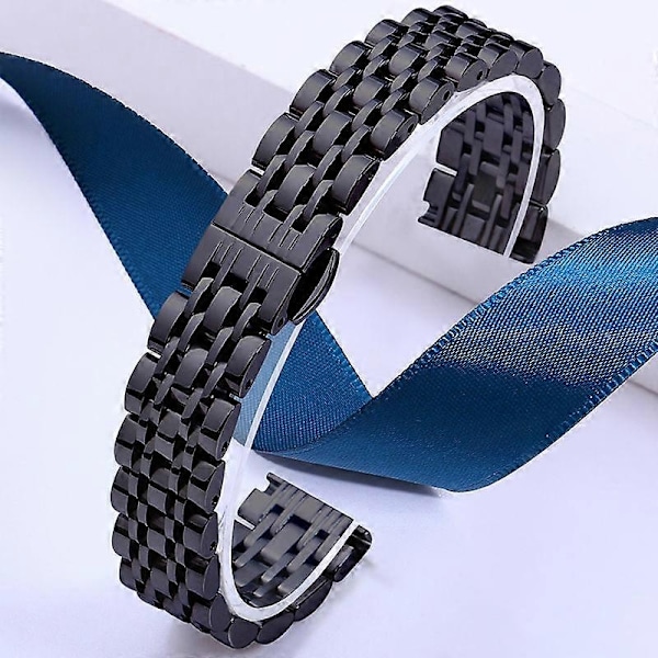 Til Garmin Lily 2 Urrem 7 Perle 14mm Rustfrit Stål Udskiftningsrem - Xin Black