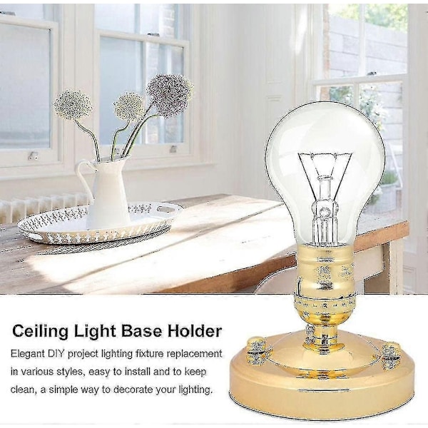 E26/e27 Skrue Tak-/vegglampe Sokkelholder, Vintage Industriell Taklampe Sokkel-Xin gold