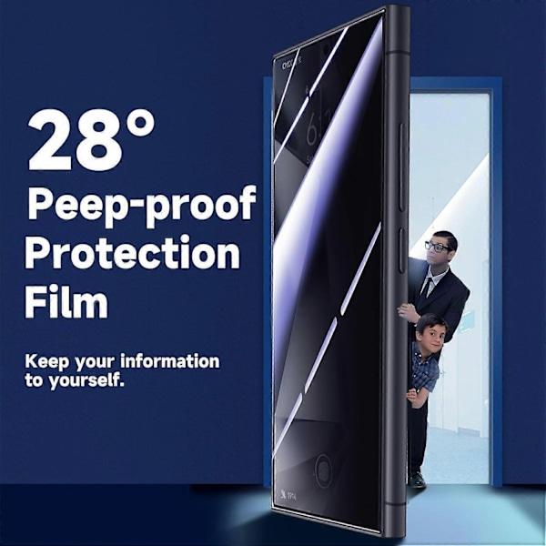 Yhteensopiva Samsung Galaxy S25 Ultra -puhelimen kanssa, vakoilunestosuojalasi automaattisella pölynpoistolla - Xin