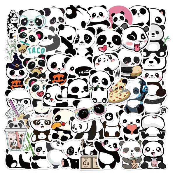 50pcs Animal Graffiti Stickers Waterproof Laptop Skate - Panda-Xin multicolor