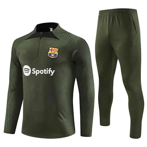 Säsong 2324 Barcelona Royal M Arsenal långärmad halvspårningsdräkt vuxen fotbollslag uniform träningsdräkt långärmad dräkt armégrön-1-Xin ArmyGreen-1 10